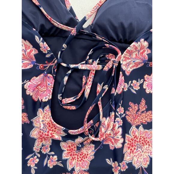 Old Navy Swim One Piece Swimsuit Floral Print Padded Swimwear - Picture 7 of 10
